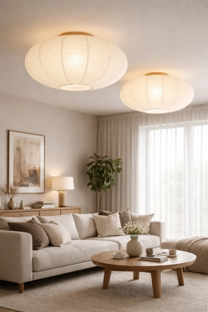 Paper Lantern Ceiling Light Cozy Bedroom Lighting