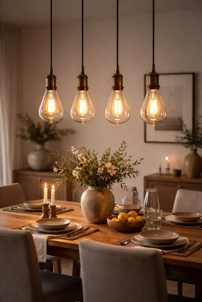 Pendant Lights Over Dining Table Warm Lighting Ideas For Home