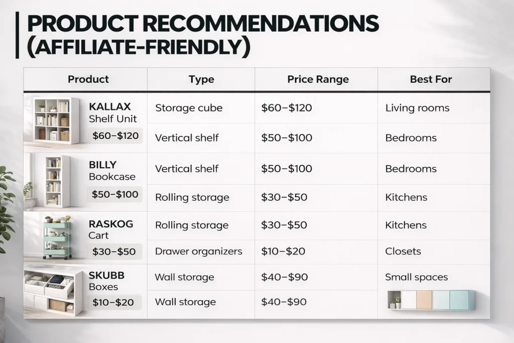 Product Recommendations Ikea Storage Hacks