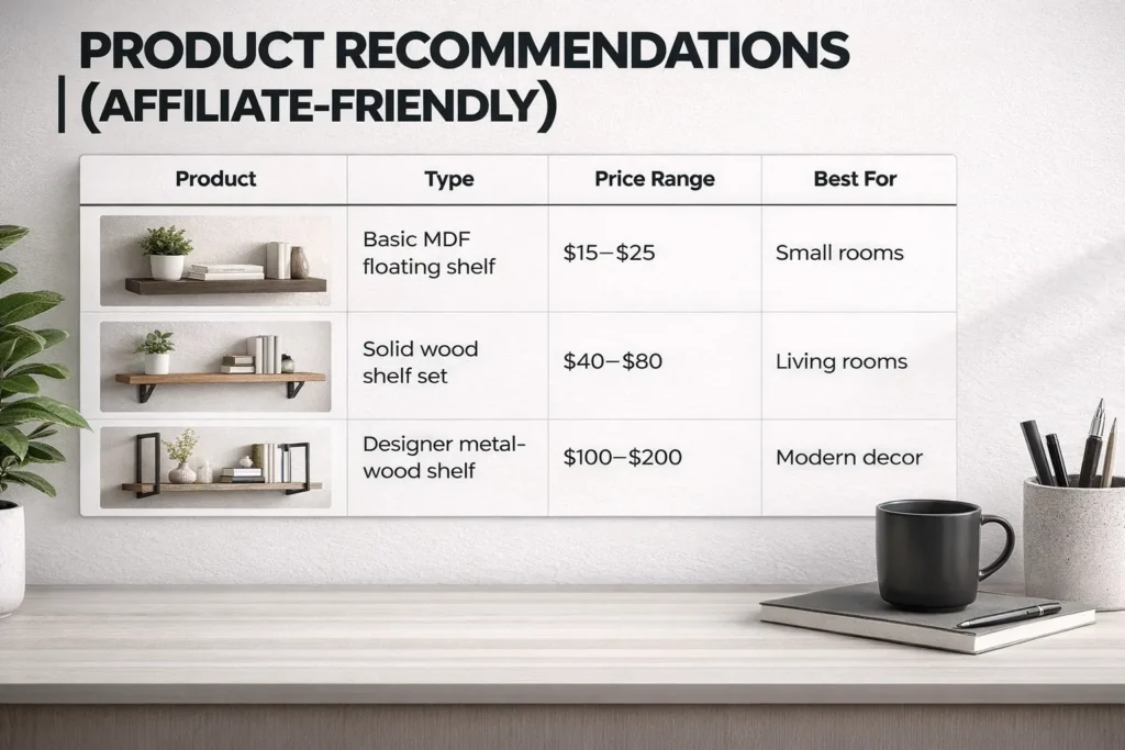 Product Recommendations Floating Shelves Decor