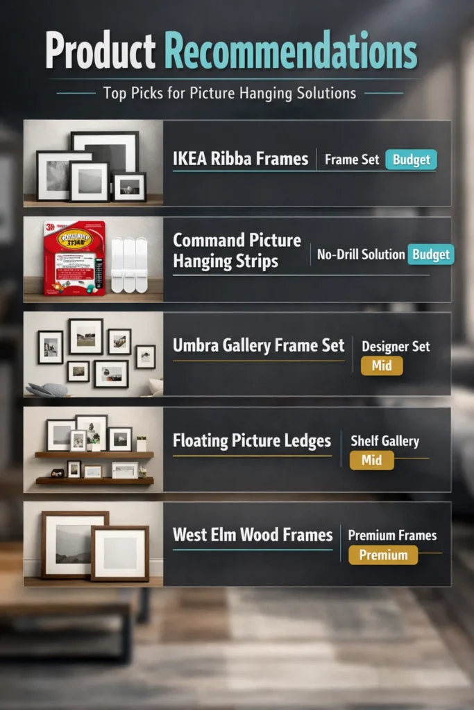 Product Recommendations Gallery Wall Ideas Living Room