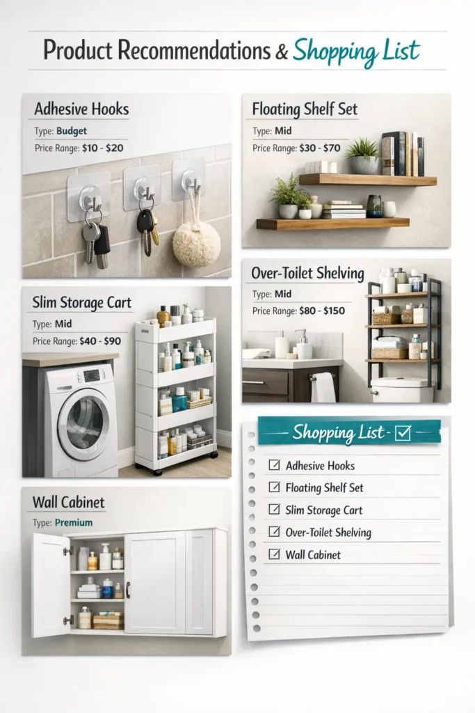 Product Recommendations Small Bathroom Storage Ideas