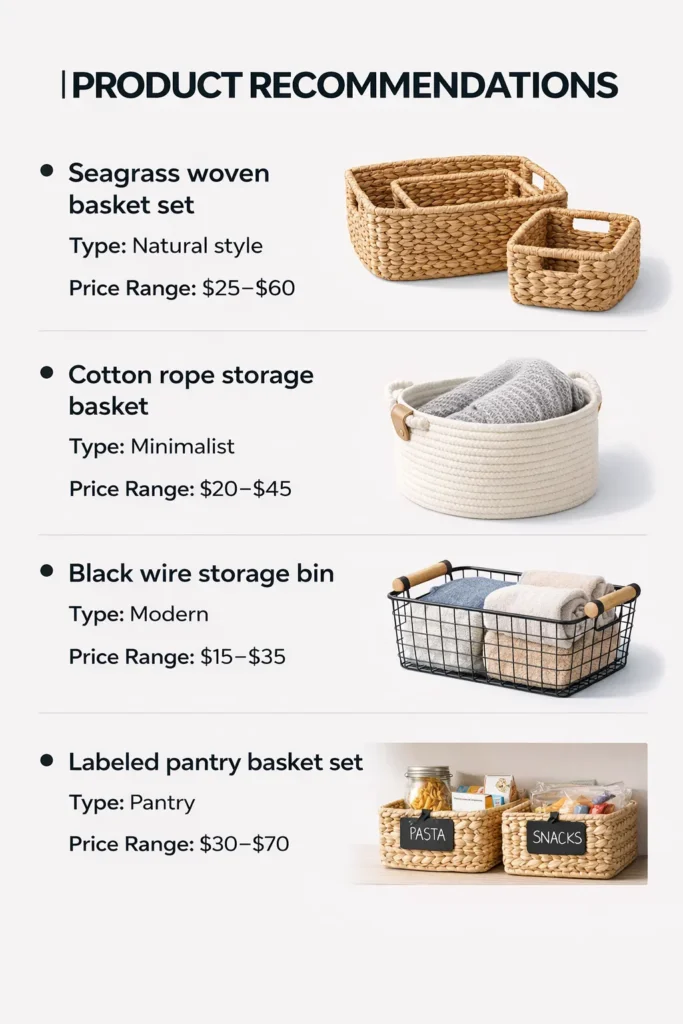 Product Recommendations Storage Baskets Aesthetic