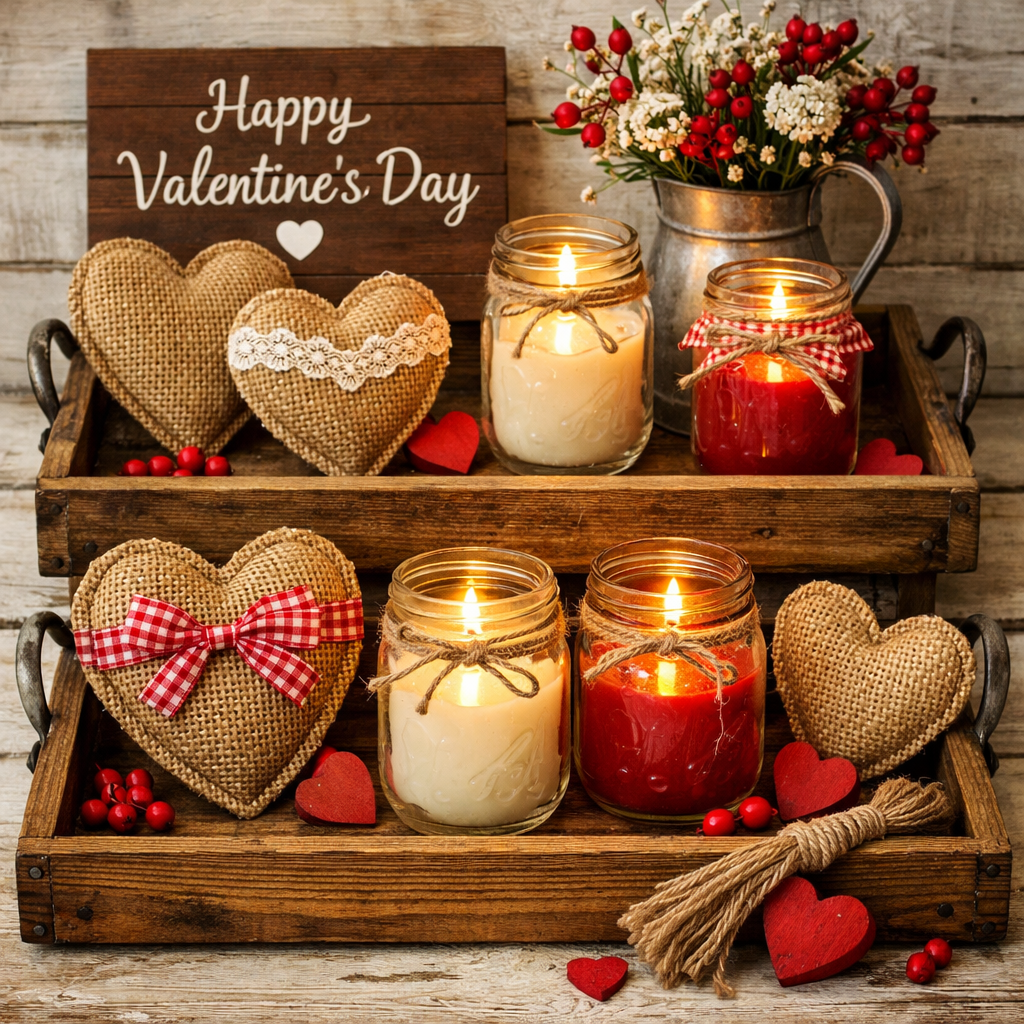 Rustic Farmhouse Valentine valentines living room decor