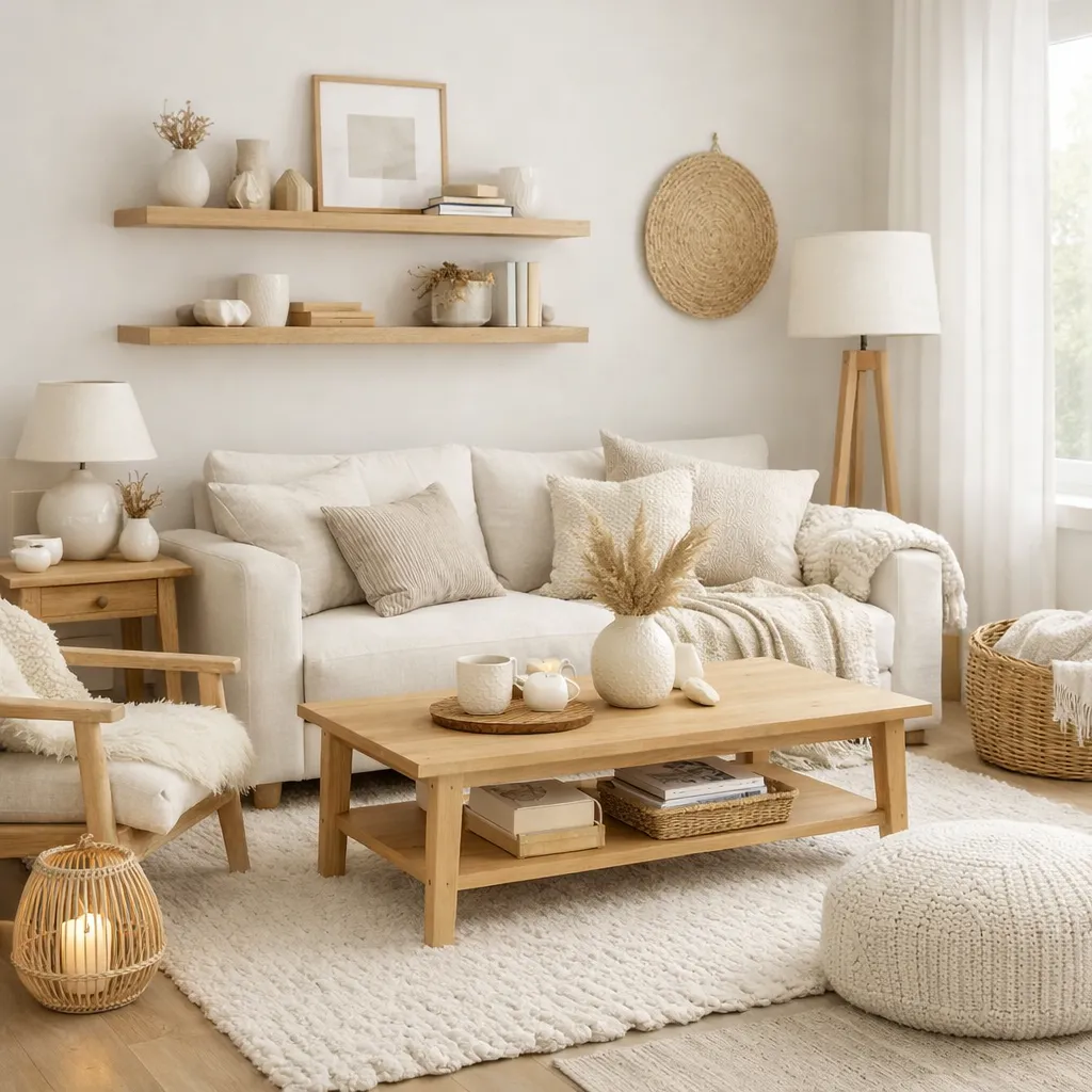 Scandinavian Cozy Style Winter Living Room Decor