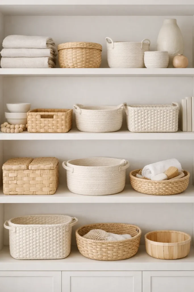 Scandinavian Light Tone Baskets Storage Baskets Aesthetic