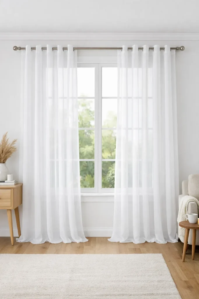 Sheer White Curtainscurtain Ideas For Living Room