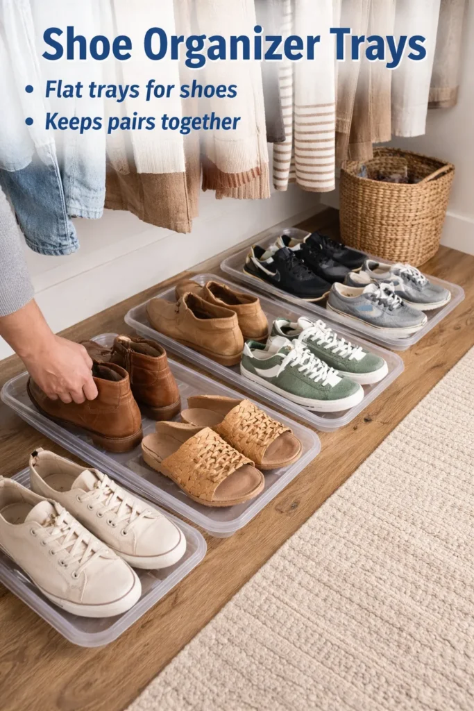 Shoe Organizer Trays under bed storage ideas