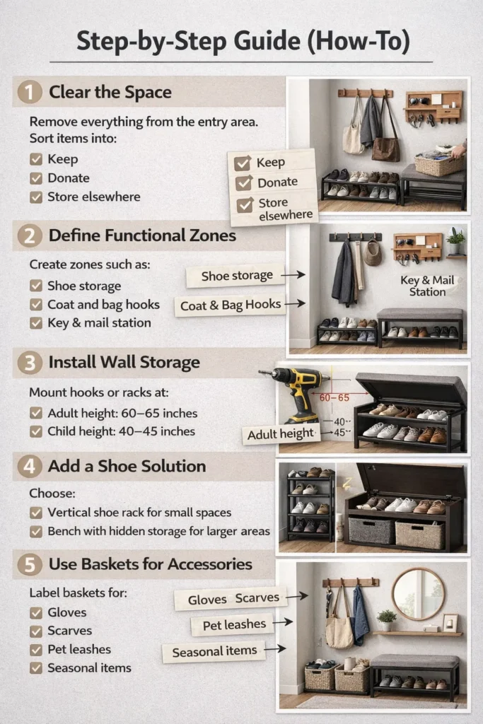 Step By Step Guide Entryway Organization Ideas