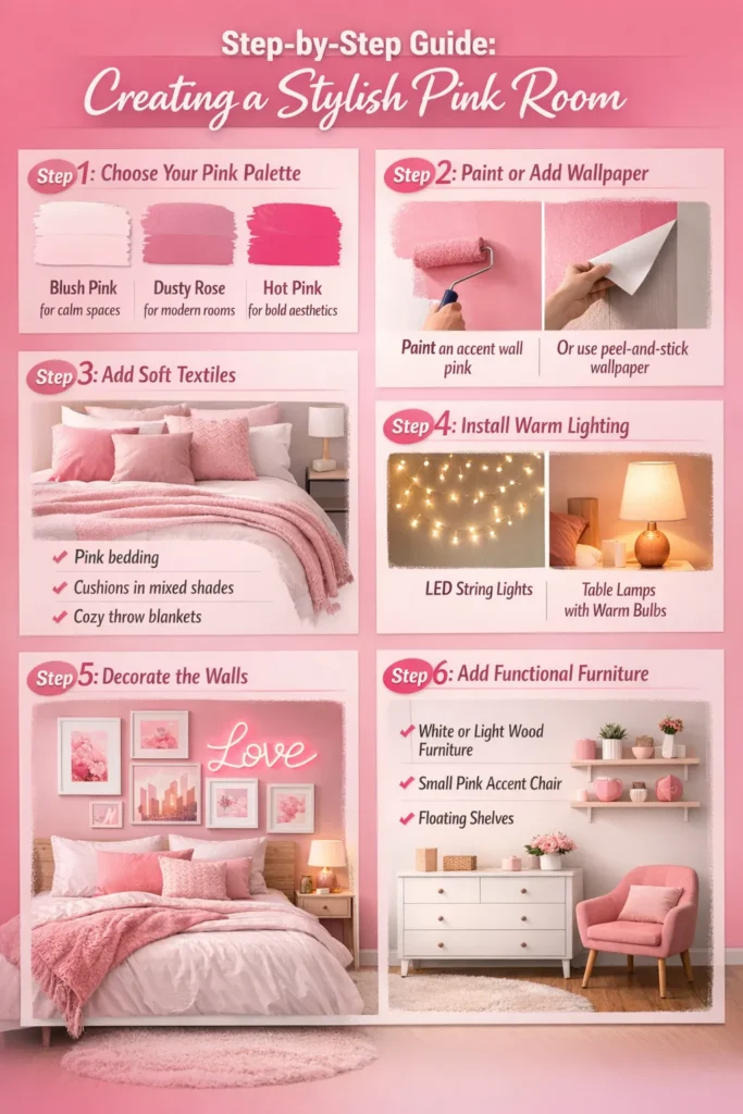 Step By Step Guide Pink Room Decor Aesthetic