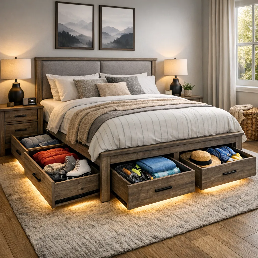 Storage Bed Setup Small Space Furniture Ideas