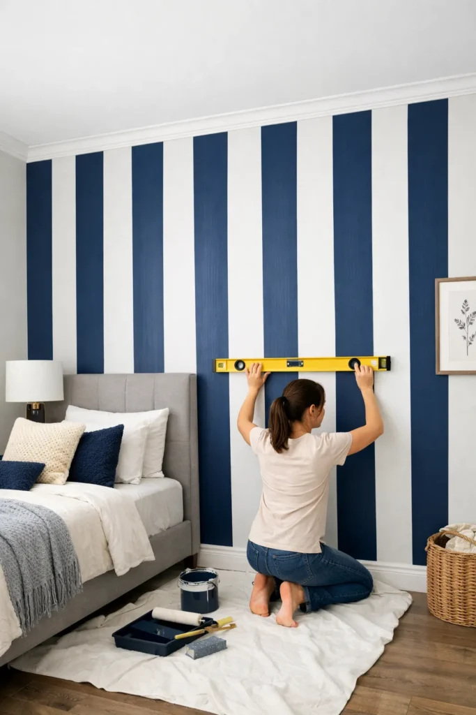 Vertical Stripe Wall Peel And Stick Wallpaper Accent Wall
