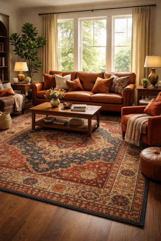 Vintage Persian Style Rug Area Rug Living Room Ideas