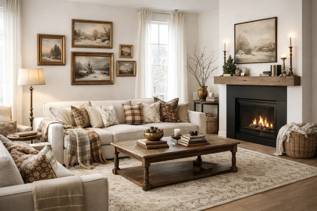 Vintage Winter Charm Winter Living Room Decor