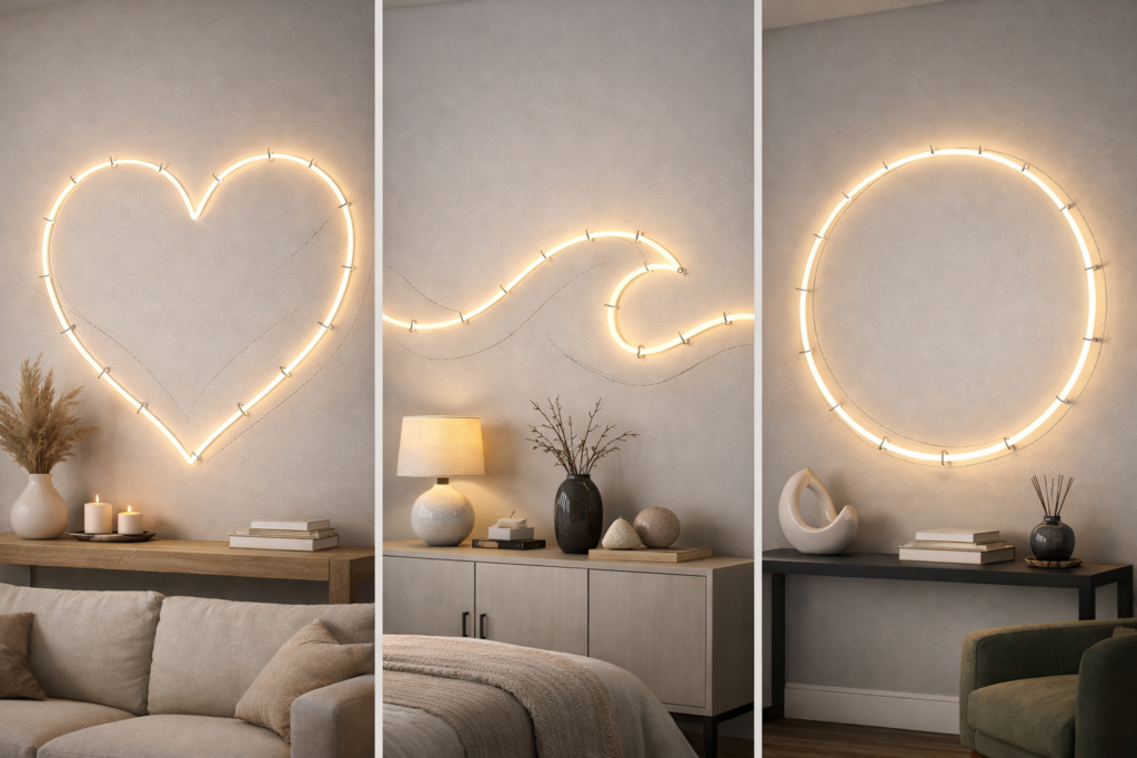 Wall Shape Design  fairy lights bedroom ideas