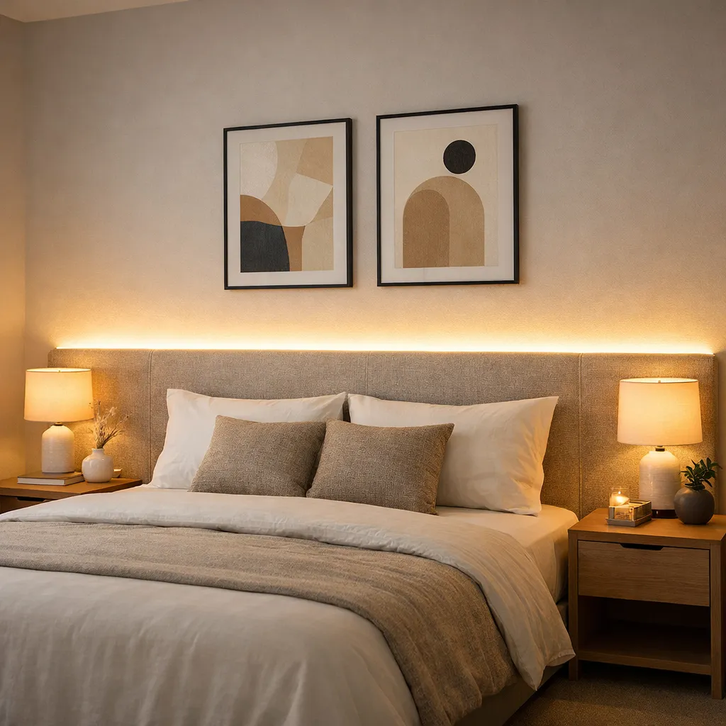 Warm Led Headboard Glow Cozy Bedroom Lighting
