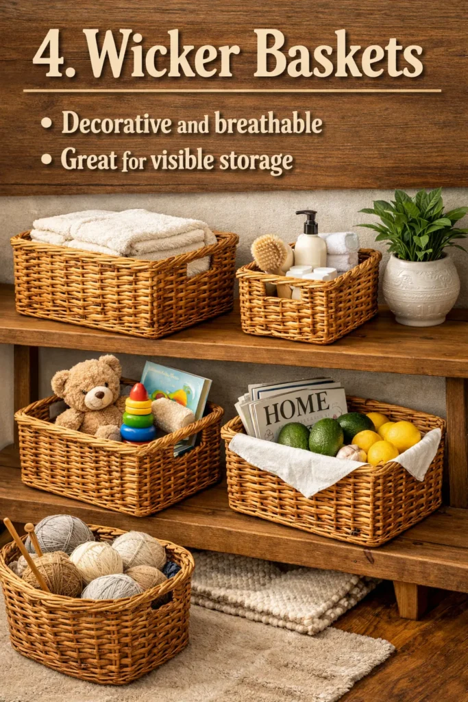 Wicker Baskets  under bed storage ideas
